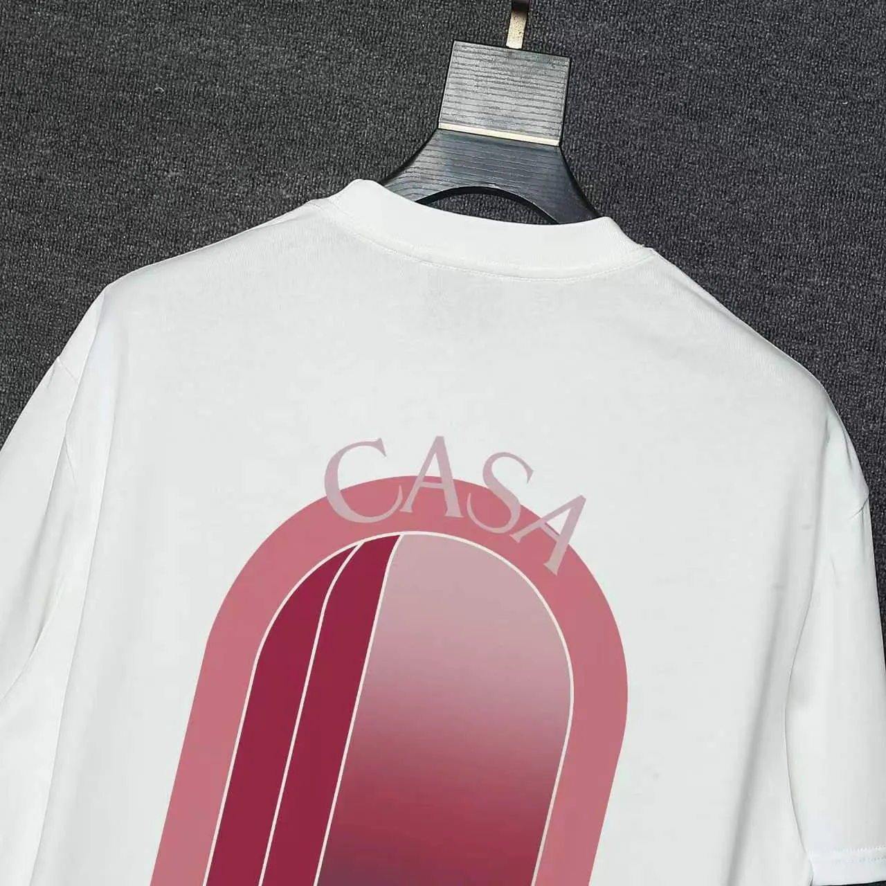 26ss CASABLANCA original printing process short-sleeved T-shirt original development using high-density double yarn pure cotton fabric upper body soft and comfortable color Black White Dark Green color Orange Pink Blue Royal Blue color cigarette powder 8 colors Sizes S M L XL
